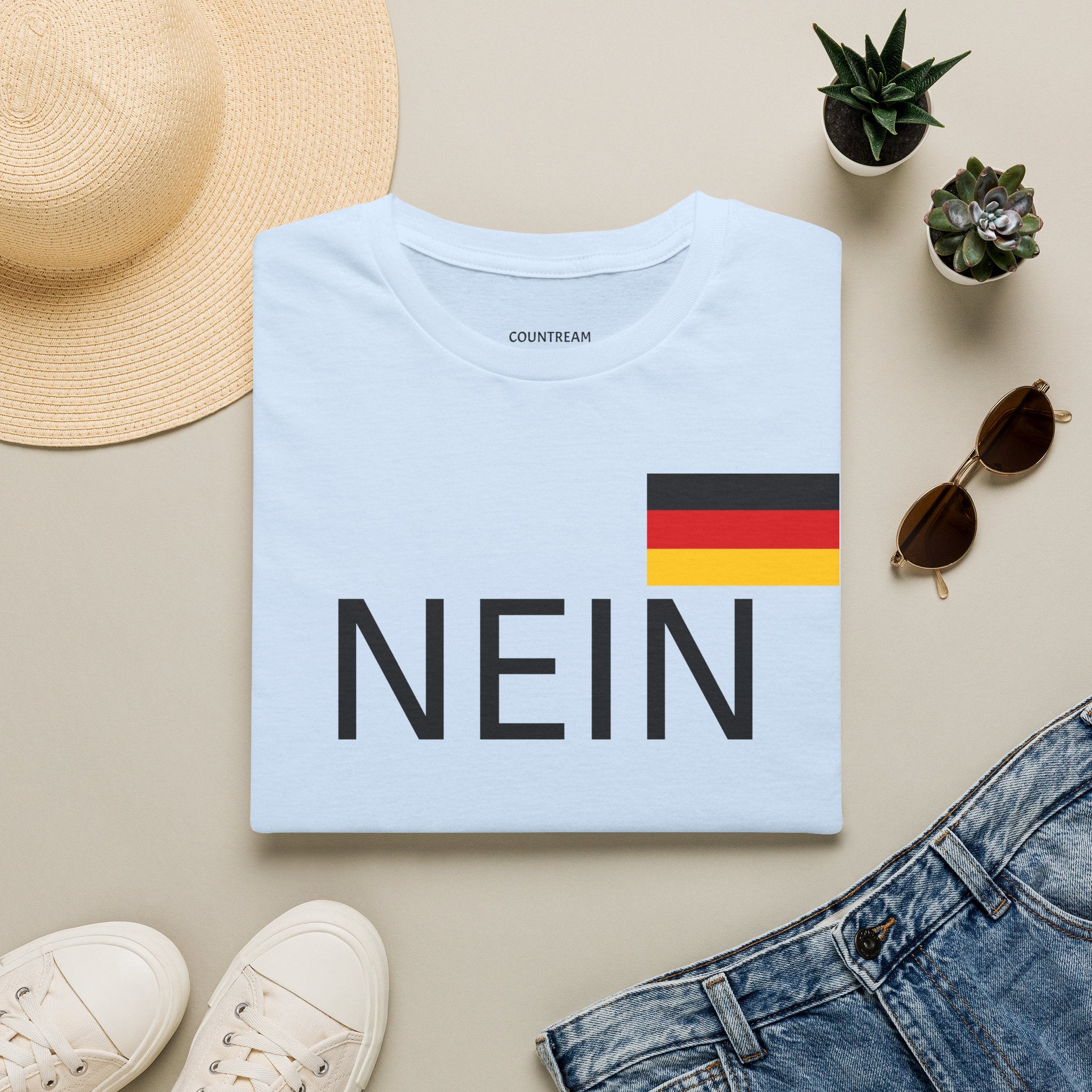 Nein T-Shirt with German Flag — Funny German Word Tee