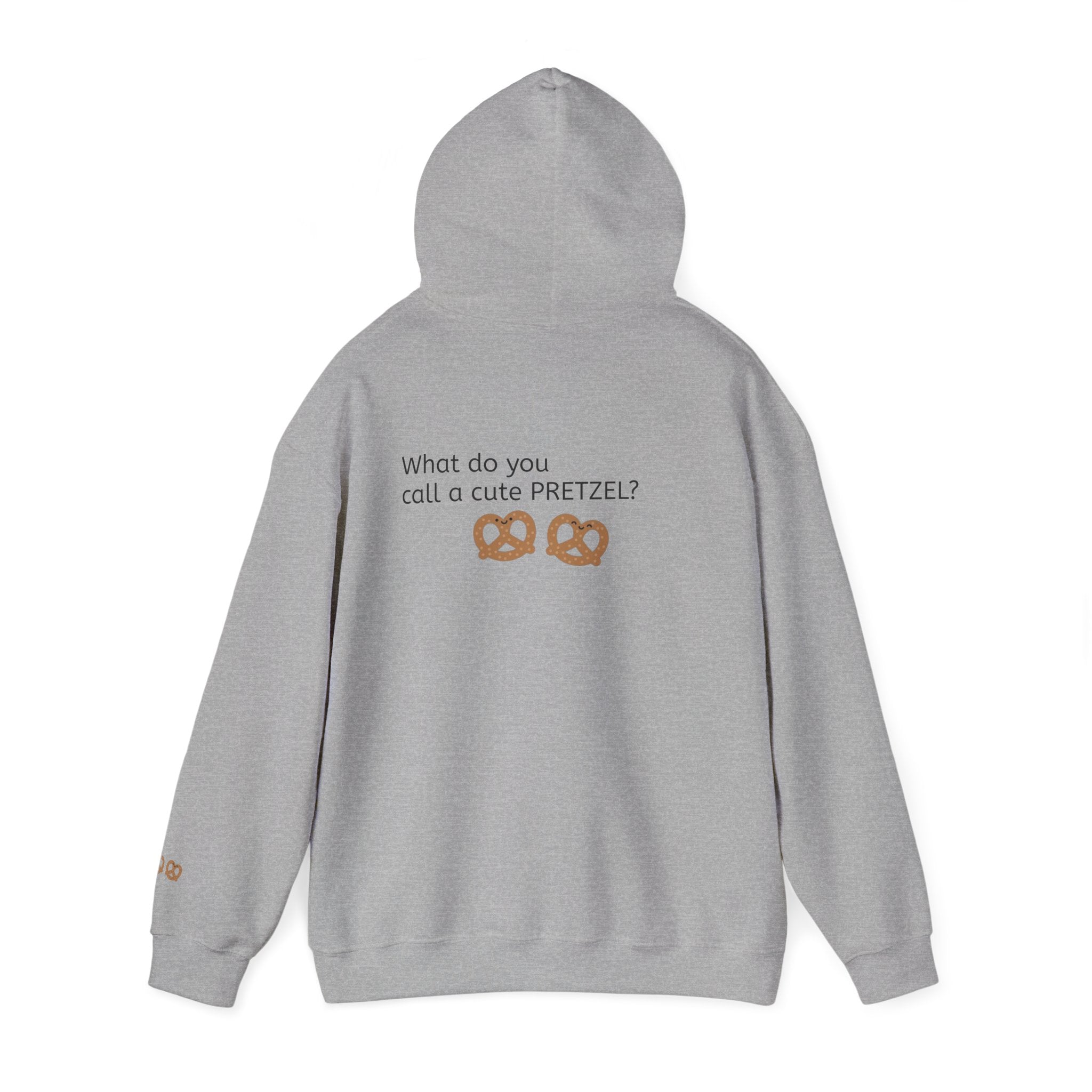 Pretzel Pun Hoodie — "CUTEZEL :))))" Graphic Sweatshirt (What do you call a cute PRETZEL?)