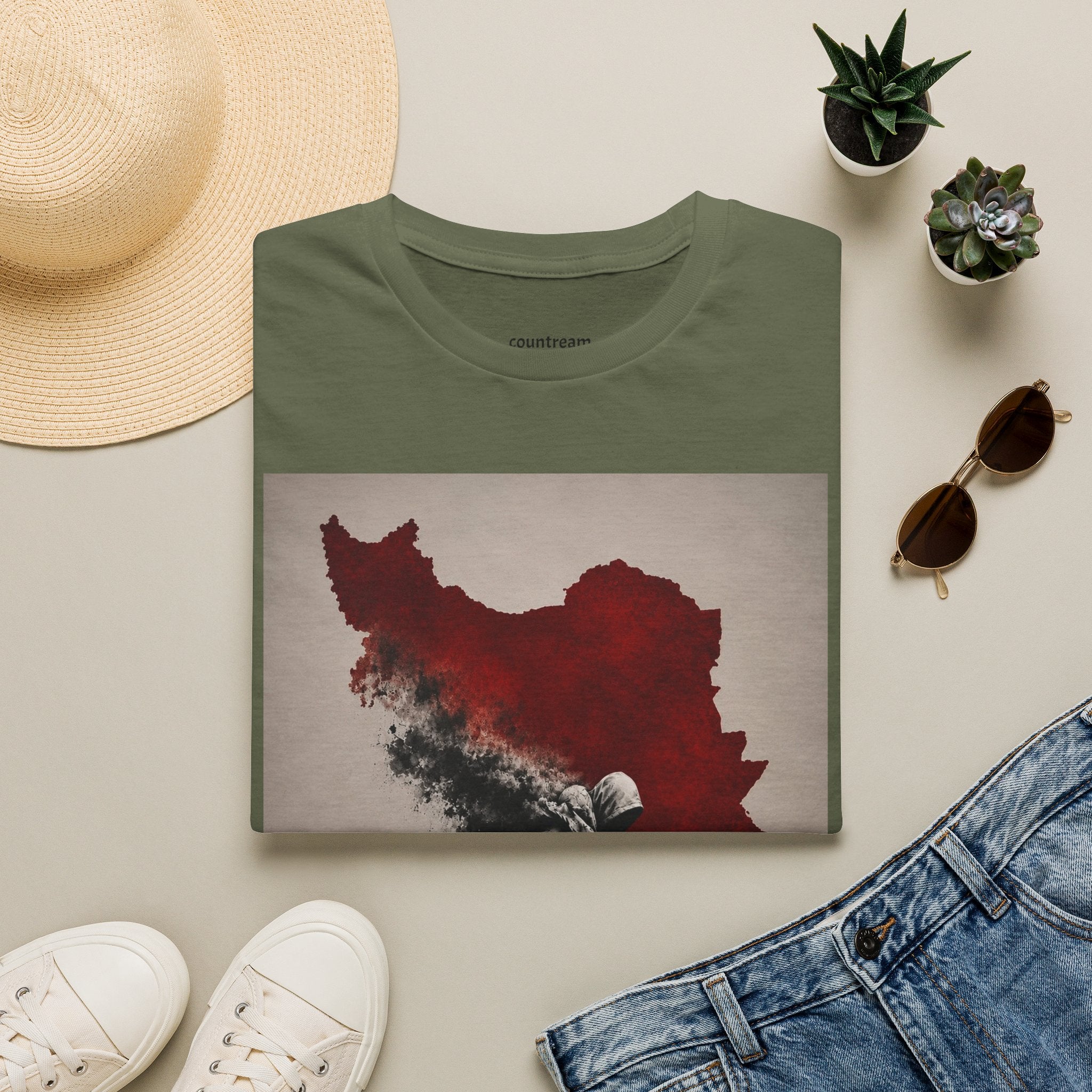 Lion Graphic T-Shirt — Regal Lion with Red Sun Art Print