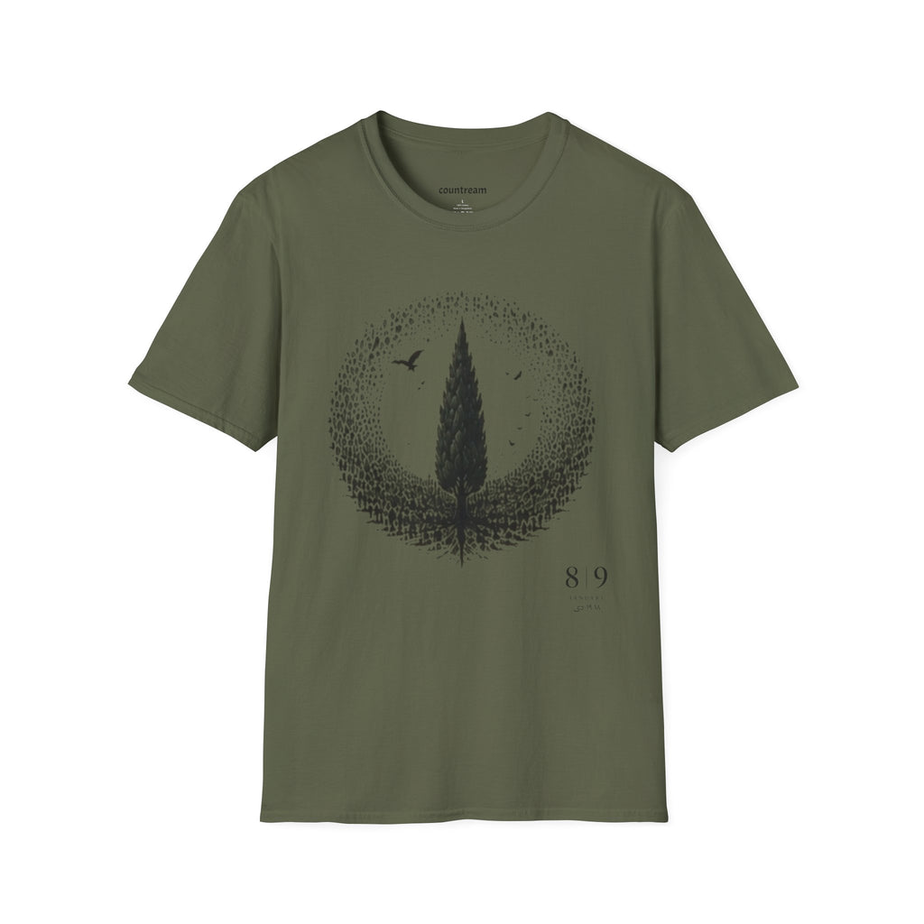 Tree Silhouette T-Shirt — Minimal Nature Graphic with Birds