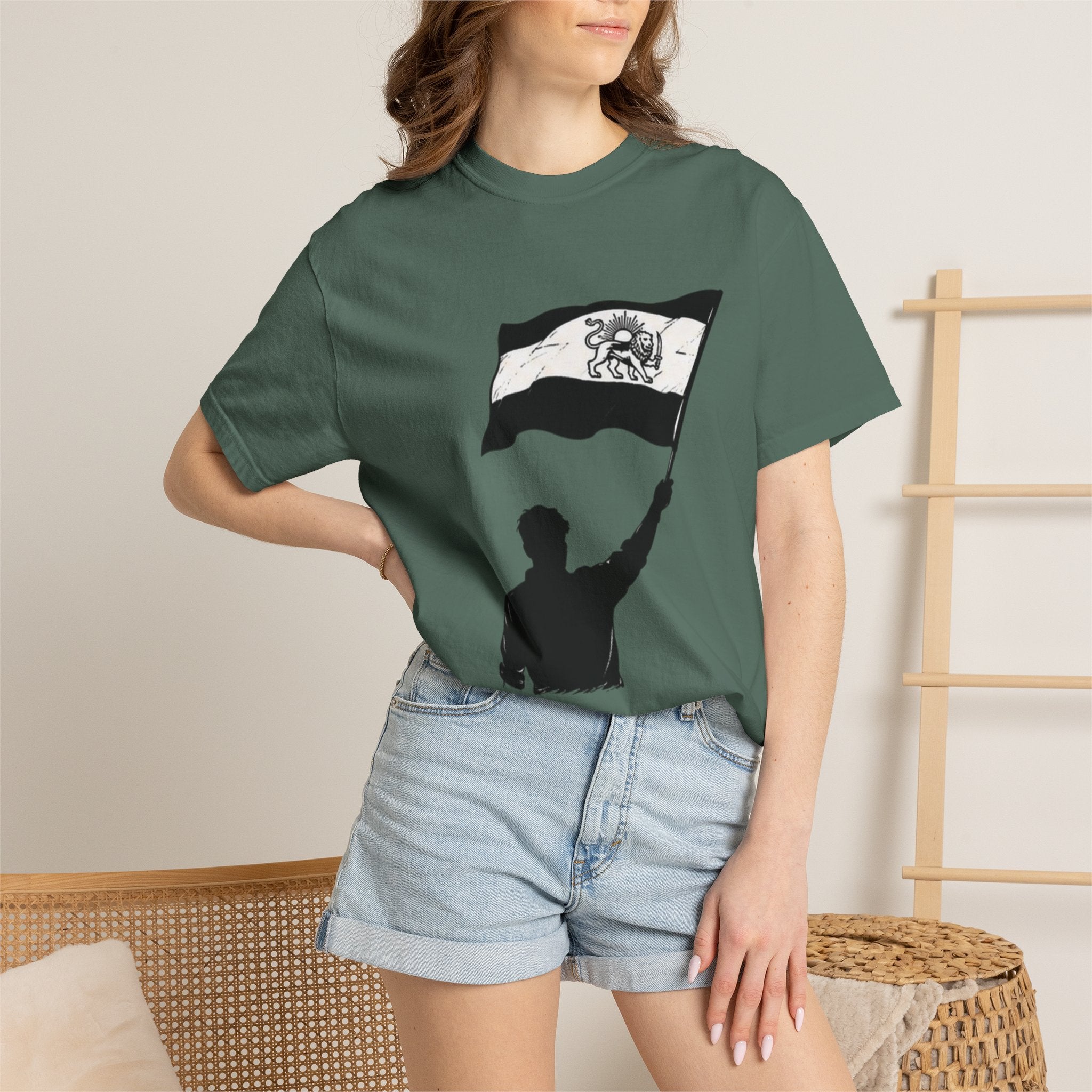 Lion Flag T-Shirt — Persian Lion Emblem Tee