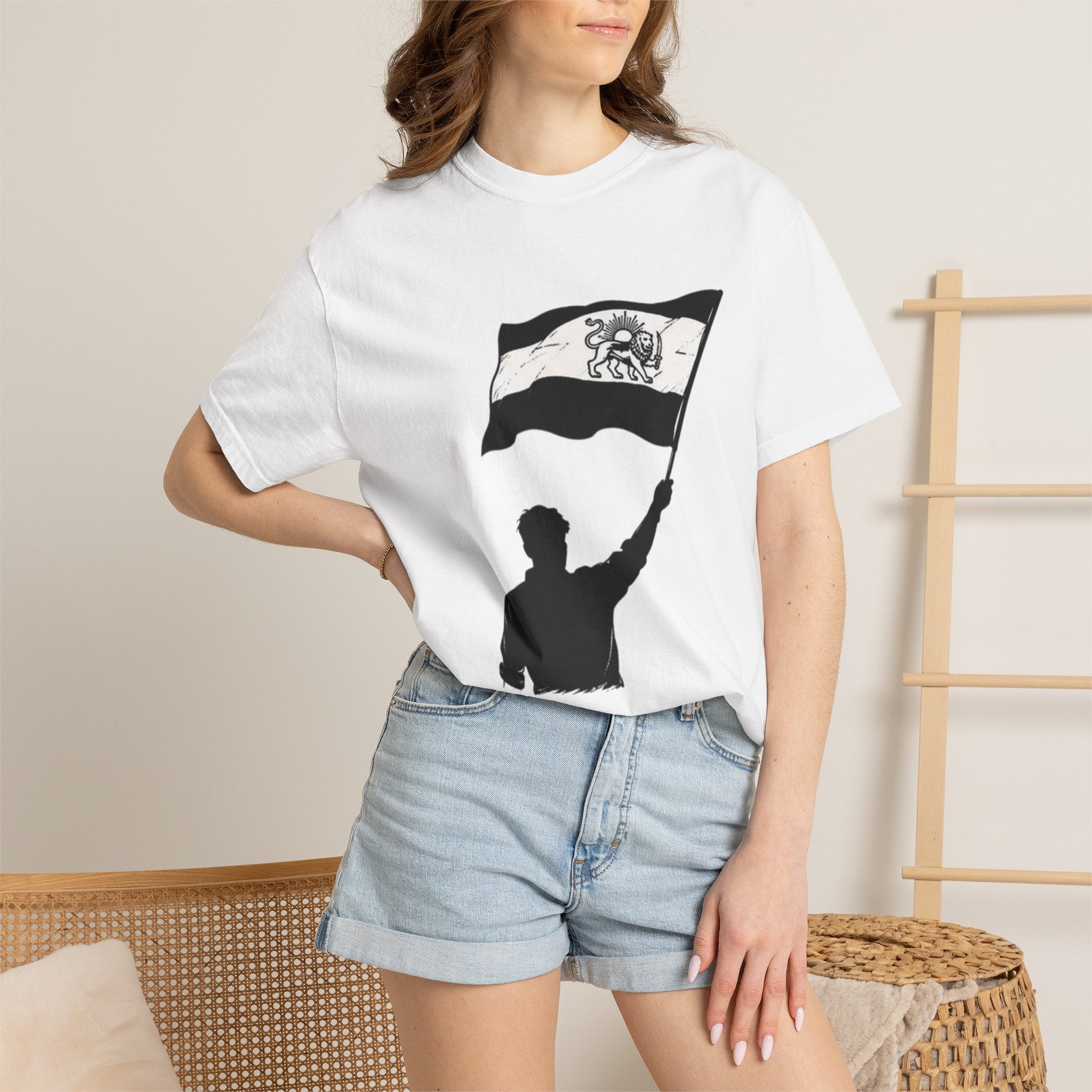 Lion Flag T-Shirt — Persian Lion Emblem Tee
