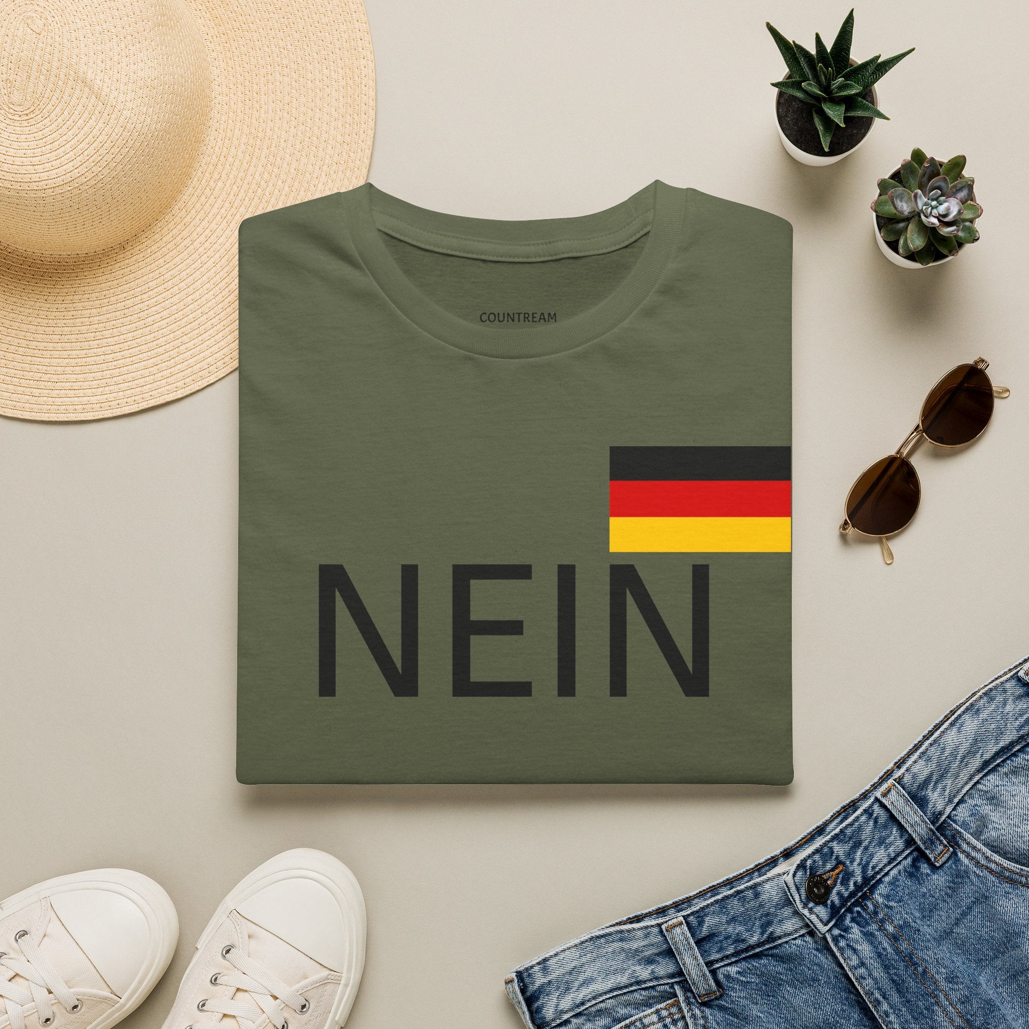 Nein T-Shirt with German Flag — Funny German Word Tee