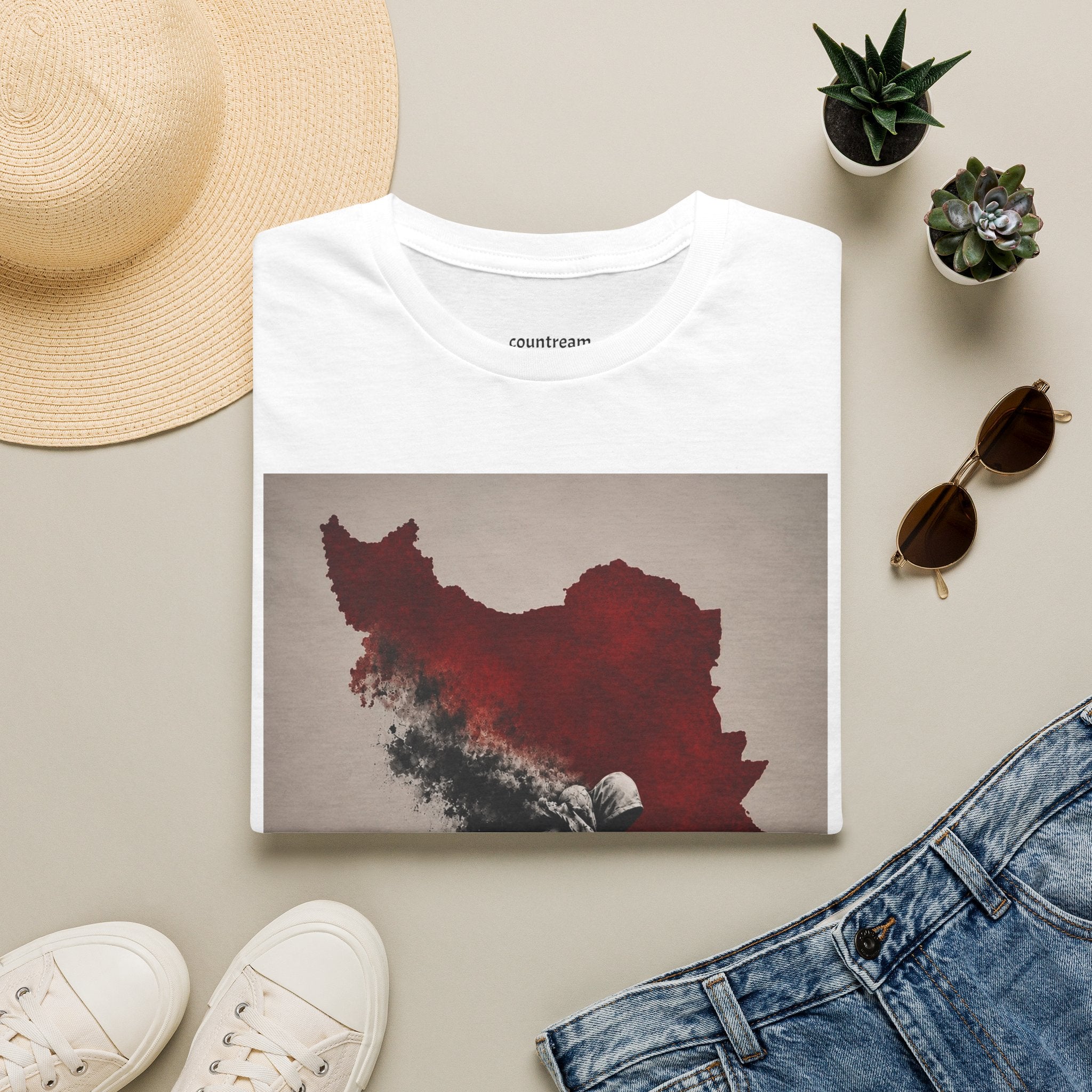 Lion Graphic T-Shirt — Regal Lion with Red Sun Art Print