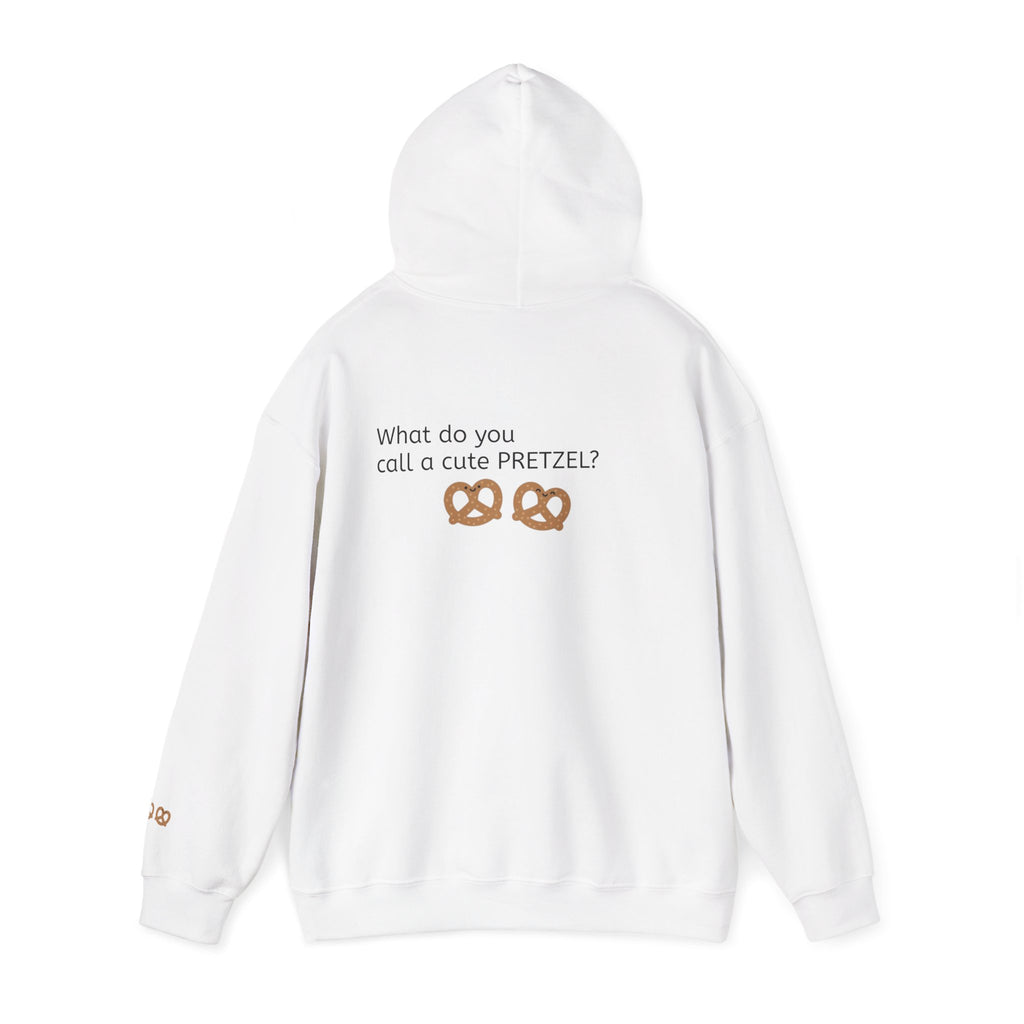 Pretzel Pun Hoodie — "CUTEZEL :))))" Graphic Sweatshirt (What do you call a cute PRETZEL?)