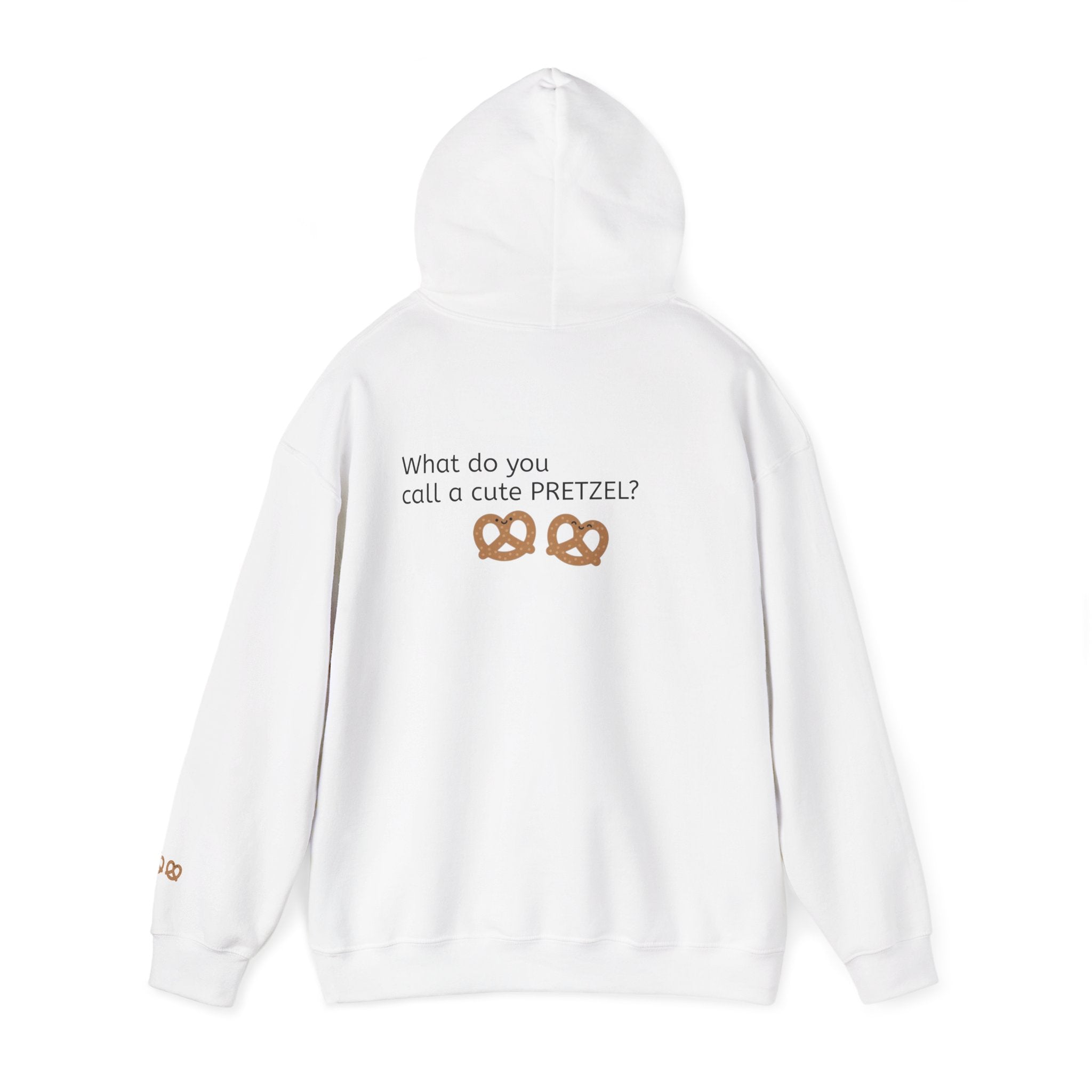 Pretzel Pun Hoodie — "CUTEZEL :))))" Graphic Sweatshirt (What do you call a cute PRETZEL?)